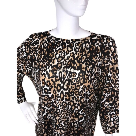 Talbots 2X ❤NEW❤ Lovely Merino Wool Lightweight Animal Print Women’s Sweater - Picture 7 of 9